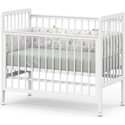 Детская кроватка Атон Baby Master Ariel 04 колеса (белая аляска)  9958441 быстросъемная стенка / Ариэль