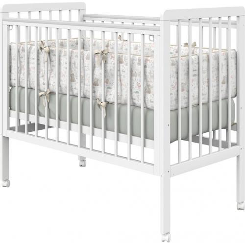 Детская кроватка Атон Baby Master Ariel 04 колеса (белая аляска)  9958441 быстросъемная стенка / Ариэль