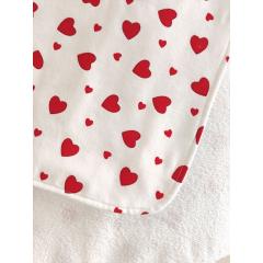 Непромокаемая многоразовая пеленка фланель 60х90 см Сердечки