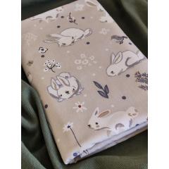 Непромокаемая многоразовая пеленка ранфорс 60х90 см Лес