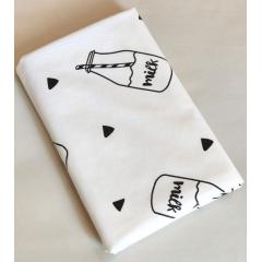 Непромокаемая многоразовая пеленка ранфорс 60х90 см Милк