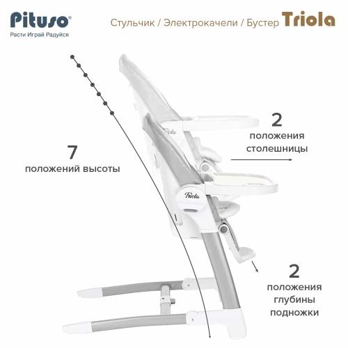 Стульчик для кормления Pituso Triola SG116-3 (темно-серый) ECO-кожа (Питусо)