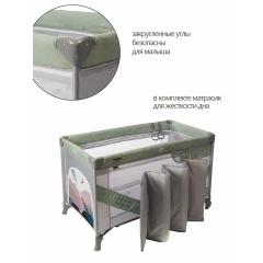 Манеж Martin noir Snooze Swiss Alp (2 уровня, москитная сетка, сумка) Оливковый