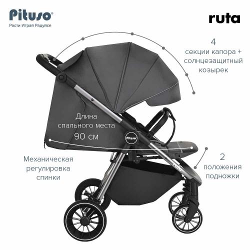 Прогулочная коляска Pituso Ruta Dark Grey Темно-Серый (PU) BD206/Dark Grey