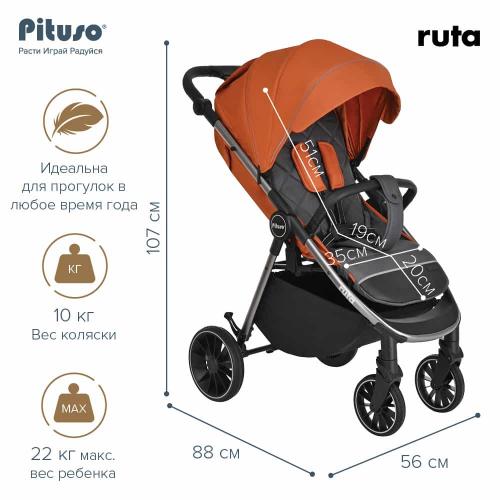 Прогулочная коляска Pituso Ruta Orange Оранжевый (PU) BD206/Orange