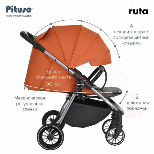 Прогулочная коляска Pituso Ruta Orange Оранжевый (PU) BD206/Orange
