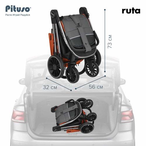 Прогулочная коляска Pituso Ruta Orange Оранжевый (PU) BD206/Orange