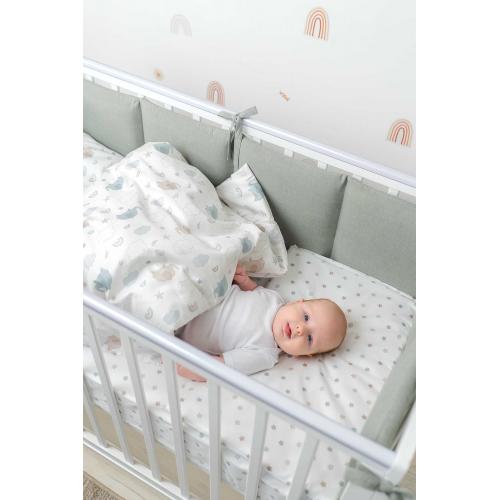 Бортик для кроватки Perina SoftCotton СК1/4-05.13 Серо-оливковый