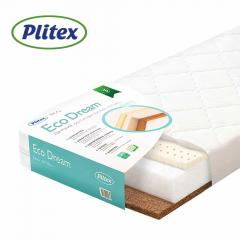 Комплект кроватка + матрас Plitex Eco Dream (колеса) 3190111/2 Белый