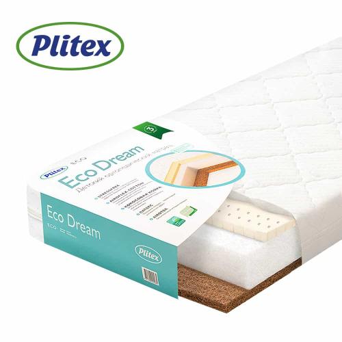 Комплект кроватка + матрас Plitex Eco Dream (колеса) 3190111/2 Белый