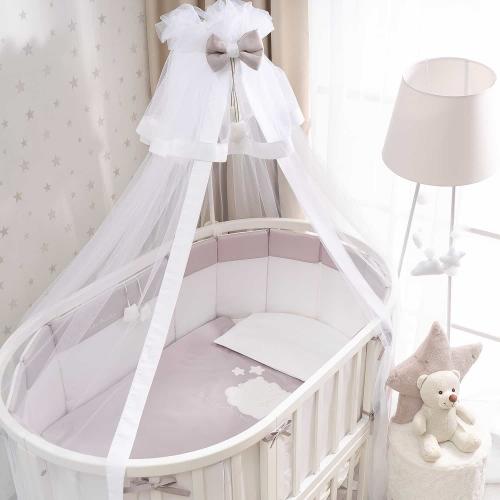 Комплект в кроватку круглую-овальную Перина Perina Бамбино Oval, арт. ББО6.2-125х75 (Грей)