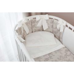 Комплект в кроватку круглую-овальную Перина Perina Elfetto ЭЛЬФЕТТО Oval, арт. ЭФО6.2-125х75 (Молочно-белый) (Эксклюзив)