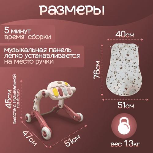 Детские ходунки BubaGo Buzzle BG 184-1 Коралловый