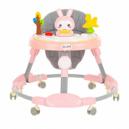 Ходунки BamBola Зайчик 630 (круглые) (6 силик.кол,игр.,муз) Pink/Нежно-розовый