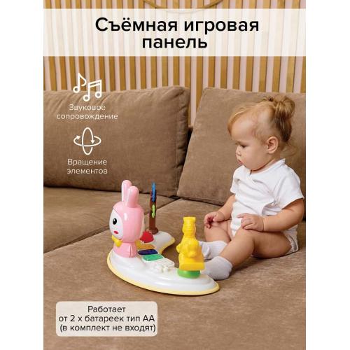 Ходунки BamBola Зайчик 630 (круглые) (6 силик.кол,игр.,муз) Pink/Нежно-розовый