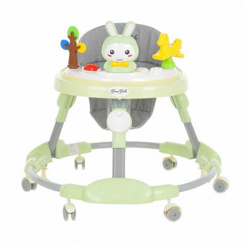 Ходунки BamBola Зайчик 630 (зеленый) (круглые) (6 силик.кол,игр.,муз)  Soft Green