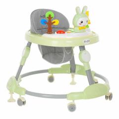 Ходунки BamBola Зайчик 630 (зеленый) (круглые) (6 силик.кол,игр.,муз)  Soft Green
