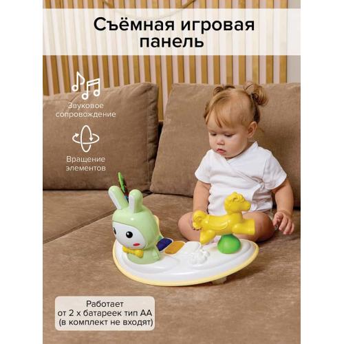 Ходунки BamBola Зайчик 630 (зеленый) (круглые) (6 силик.кол,игр.,муз)  Soft Green