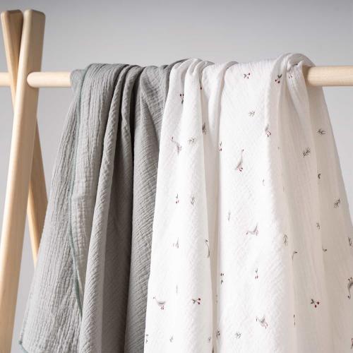 Комплект пеленок Perina КМП.2-10-1.22х2.8 (Гуси/Шалфей) Пеленка муслиновая