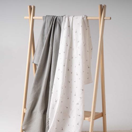 Комплект пеленок Perina КМП.2-10-1.22х2.8 (Гуси/Шалфей) Пеленка муслиновая