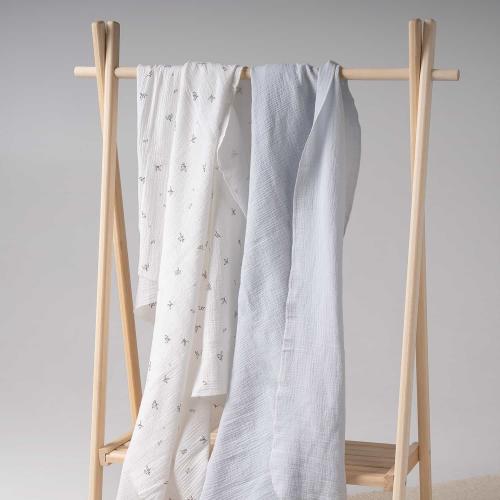 Комплект пеленок Perina КМП.2-10-1.23х2.9 (Птички/Голубая пастель) Пеленка муслиновая