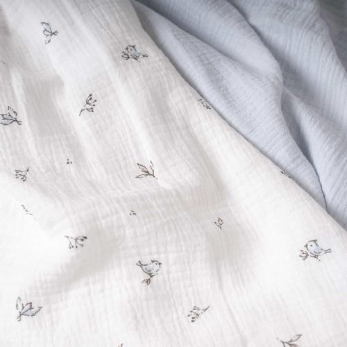 Комплект пеленок Perina КМП.2-10-1.23х2.9 (Птички/Голубая пастель) Пеленка муслиновая