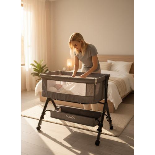 Кроватка люлька BubaGo Somela BG 180-1 Серый (колеса, маятник)
