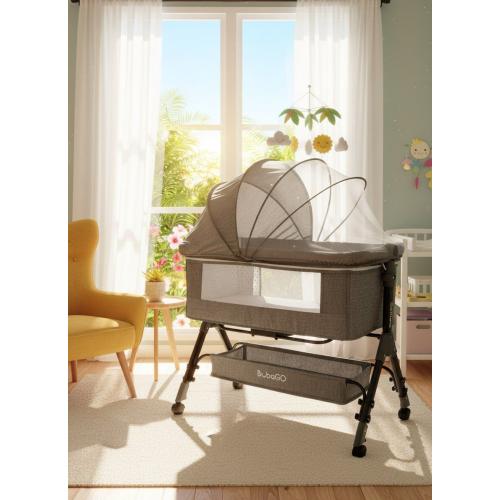 Кроватка люлька BubaGo Somela BG 180-1 Серый (колеса, маятник)