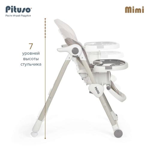 Стульчик для кормления Pituso Mimi (Beige Dino / Бежевый Дино) ECO-кожа, HC502-Dino