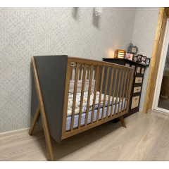 Детская кроватка Polini Kids Porto 1300 / 0002571.174 (белый/дуб крафт золотистый) быстросъемная стенка