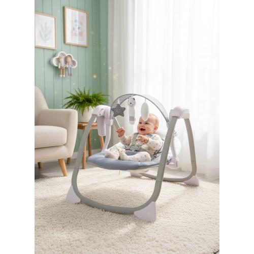 Детский шезлонг электрокачели Bubago Mastela BG 197-2 Серый