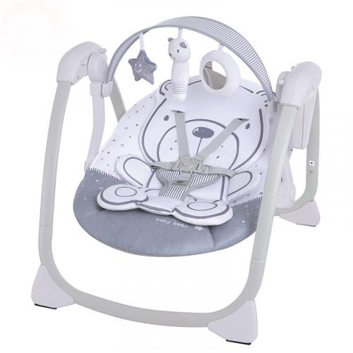 Детский шезлонг электрокачели Bubago Mastela BG 197-2 Серый