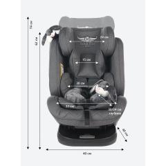 Автокресло Martin noir ProFit Mouse Grey Isofix (поворот на 360) (с зайчиком) Графит