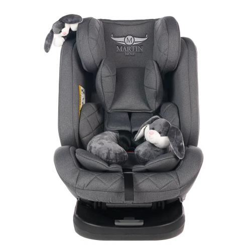 Автокресло Martin noir ProFit Mouse Grey Isofix (поворот на 360) (с зайчиком) Графит