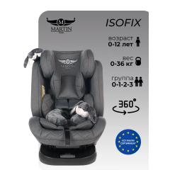 Автокресло Martin noir ProFit Mouse Grey Isofix (поворот на 360) (с зайчиком) Графит