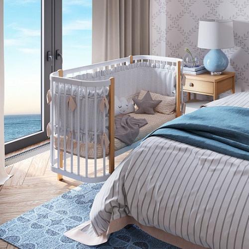 Детская кровать-трансформер Polini Kids Simple 350 / 0003126-17 (белый/натуральный)