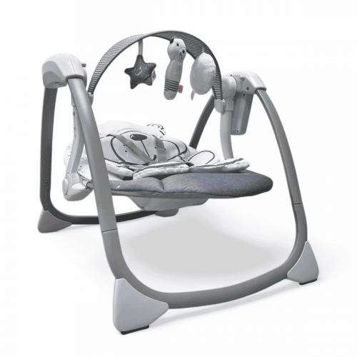 Детский шезлонг электрокачели Bubago Mastela BG 197-2 Серый