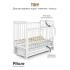 Детская кроватка PITUSO TINY ящик-маятник/колесо Белая аляска / быстросъемная стенка