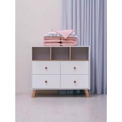 Комод пеленальный Rant Vester 116  (Cloud White) Белый 100 см (съемная доска) 