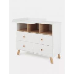 Комод пеленальный Rant Vester 116  (Cloud White) Белый 100 см (съемная доска) 