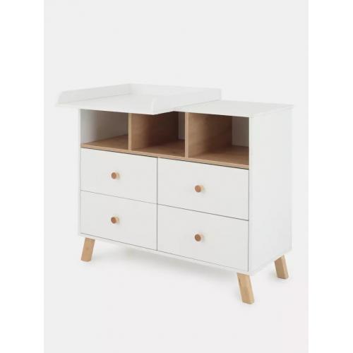 Комод пеленальный Rant Vester 116  (Cloud White) Белый 100 см (съемная доска) 