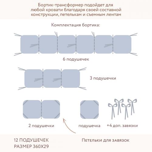 Бортик для кроватки Perina Lovely Dream ЛД1/4-04.10 Голубой