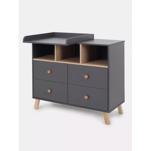 Комод пеленальный Rant Vester 116  (Moon Grey) Серый 100 см (съемная доска) 