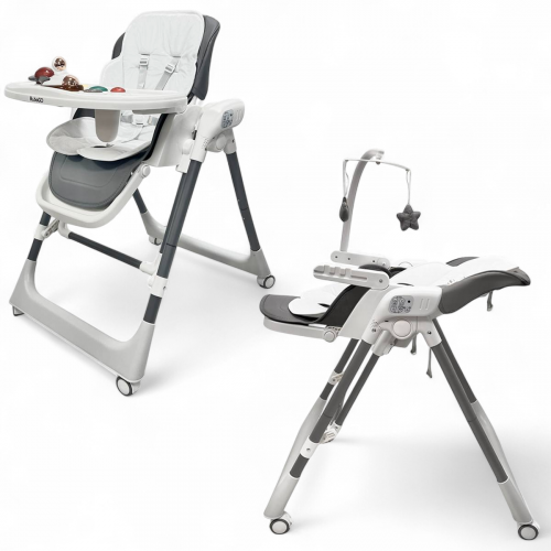 Стульчик для кормления Bubago Frida BG 174-1 Серый / Качели, игрушки