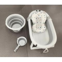 Ванночка складная + матрасик Серый (слив, термометр) NINO Duet
