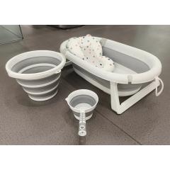 Ванночка складная + матрасик Серый (слив, термометр) NINO Duet