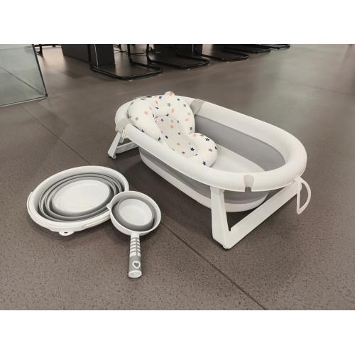 Ванночка складная + матрасик Серый (слив, термометр) NINO Duet