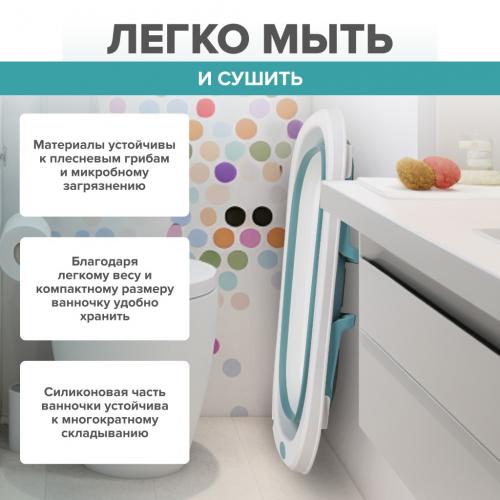 Ванночка складная с матрасиком Solmax&Kids SM99357 (голубой)