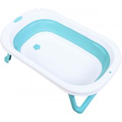 Ванночка складная с матрасиком Solmax&Kids SM99357 (голубой)