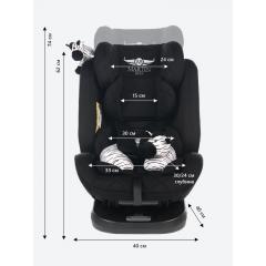Автокресло Martin noir ProFit Elegant Black Isofix (поворот на 360) (с зеброй) Черный